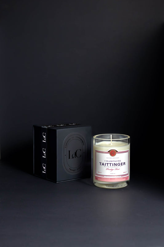 Tattinger Rose 750ml upcycled candle